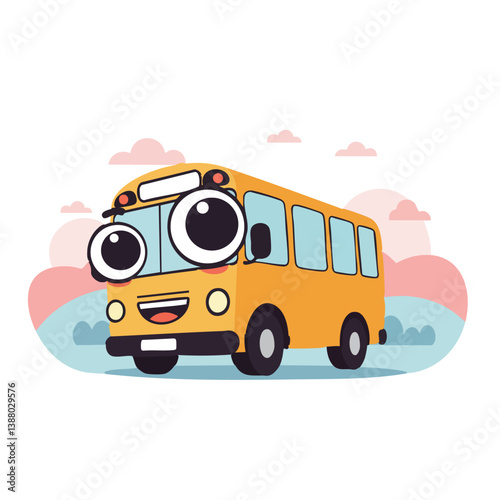 Cute cartoon vector Bus