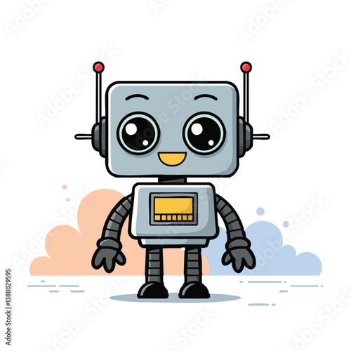 Cute cartoon vector robot