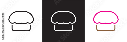 Bakery icon .  Vector for websites, mobile interfaces, presentations, banner, visual branding etc. Vector illustration. isolated on white and black background. EPS 10