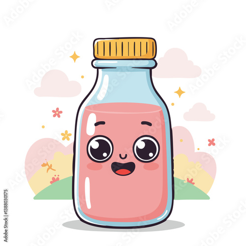 cartoon vector milk bottle