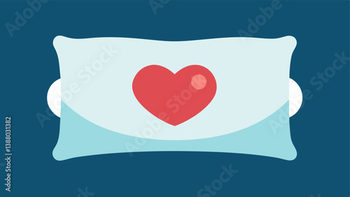 Heart and Pillow A comfortable pillow with a heart resting on it symbolizing the nurturing connection between restful sleep and emotional wellness.
