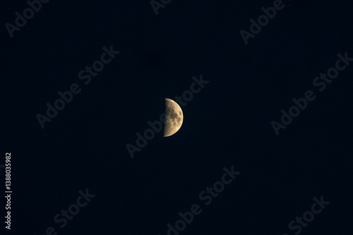 half a moon in the night