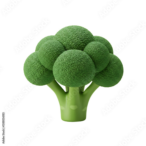 Broccoli: 3D Rendering icon isolated on white background