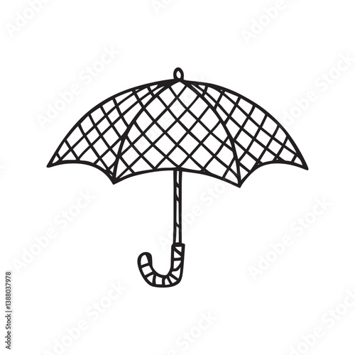 Umbrella Coloring book pages for children. Hand-drawn Umbrella patterns.