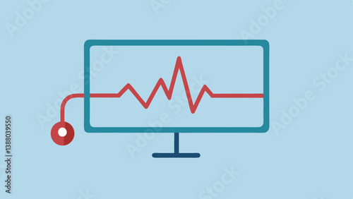 Heartbeat Line A heartbeat line on a monitor that drops flat when isolation is depicted illustrating the emotional numbness that often accompanies depression due to isolation.