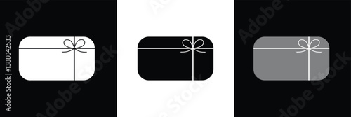 Gift card vector icon set. Loyalty bonus reward voucher symbol. Cash back gift card sign in black and white color. Vector Illustration  .EPS 10 .