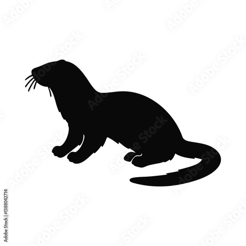 A ferret vector silhouette in a dynamic pose