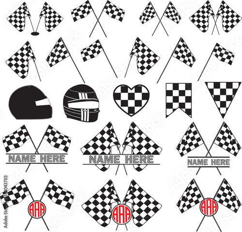 Checkered Flag, Finish Flags, Racing Car, Motorsport
