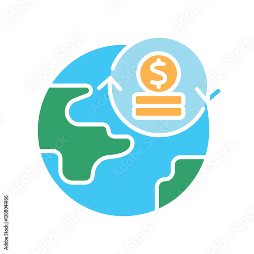 Money supply color flat icon for digital and print projects.