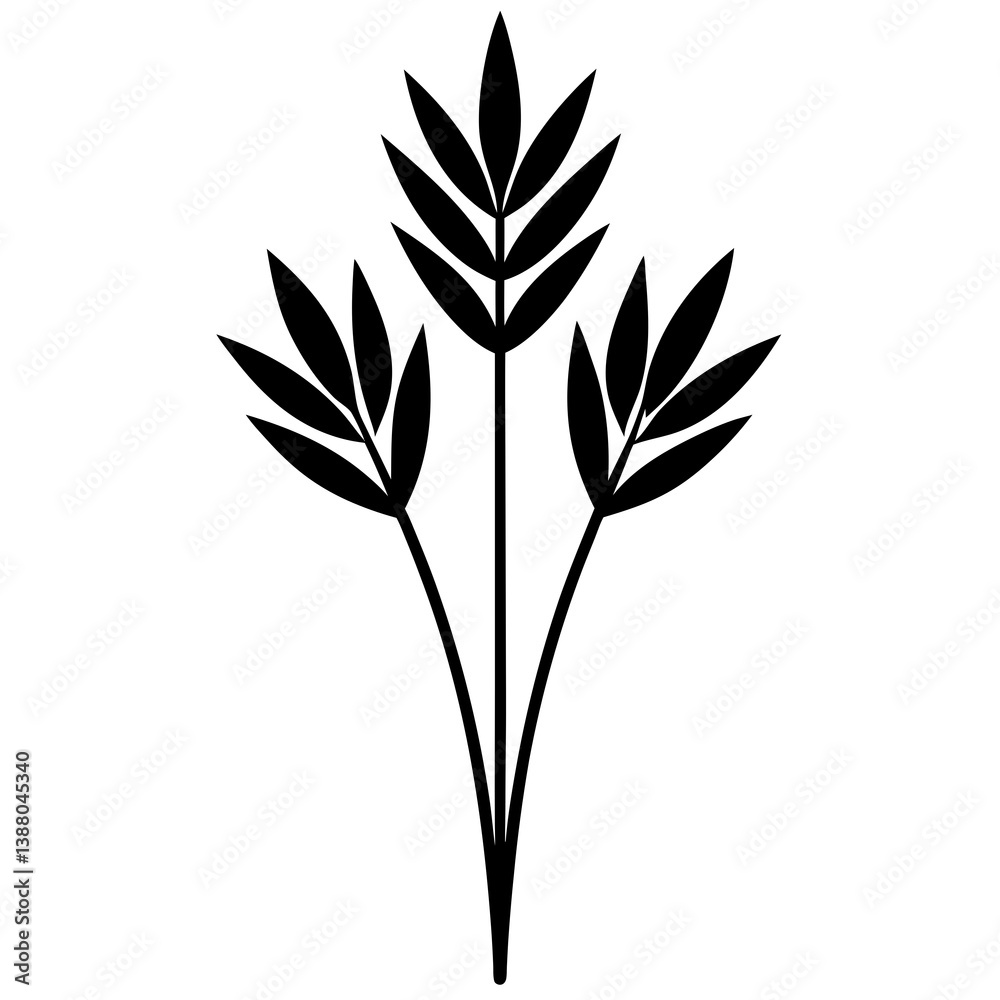 Fototapeta premium flowers flax silhouette vector illustrator