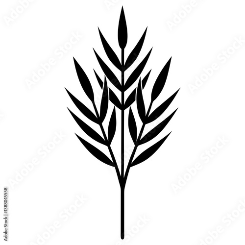 Wallpaper Mural flowers flax silhouette vector illustrator Torontodigital.ca