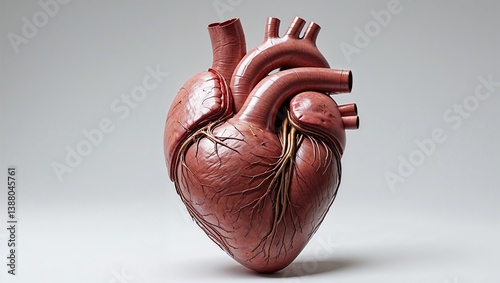 Realistic human heart pumping blood through arteries and veins