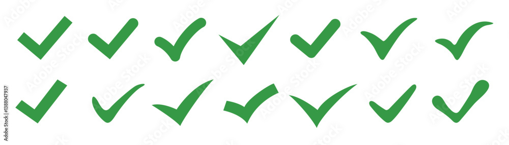 Check mark icons set. Tick icons vector collection. Isolated green check symbols for design Check mark icons set. Tick icons vector collection. Isolated green check symbols for design