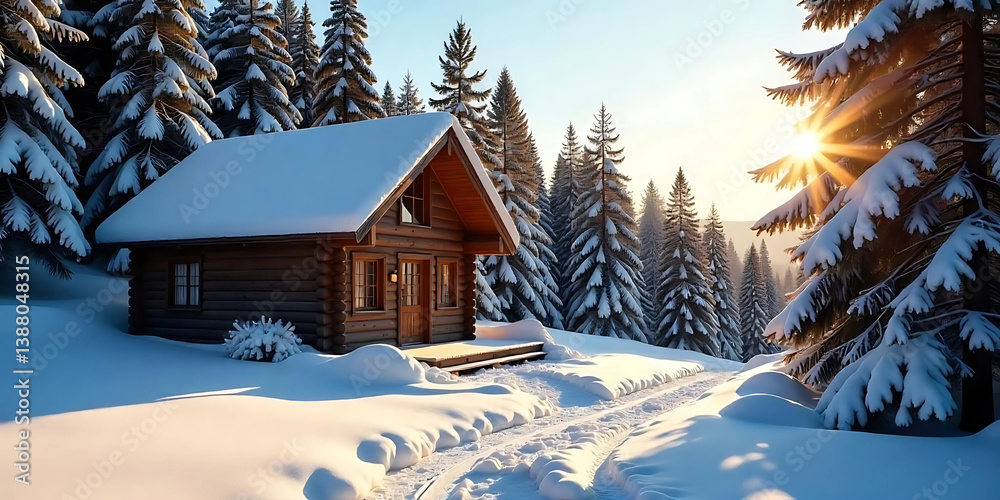 Fototapeta premium house in the snow