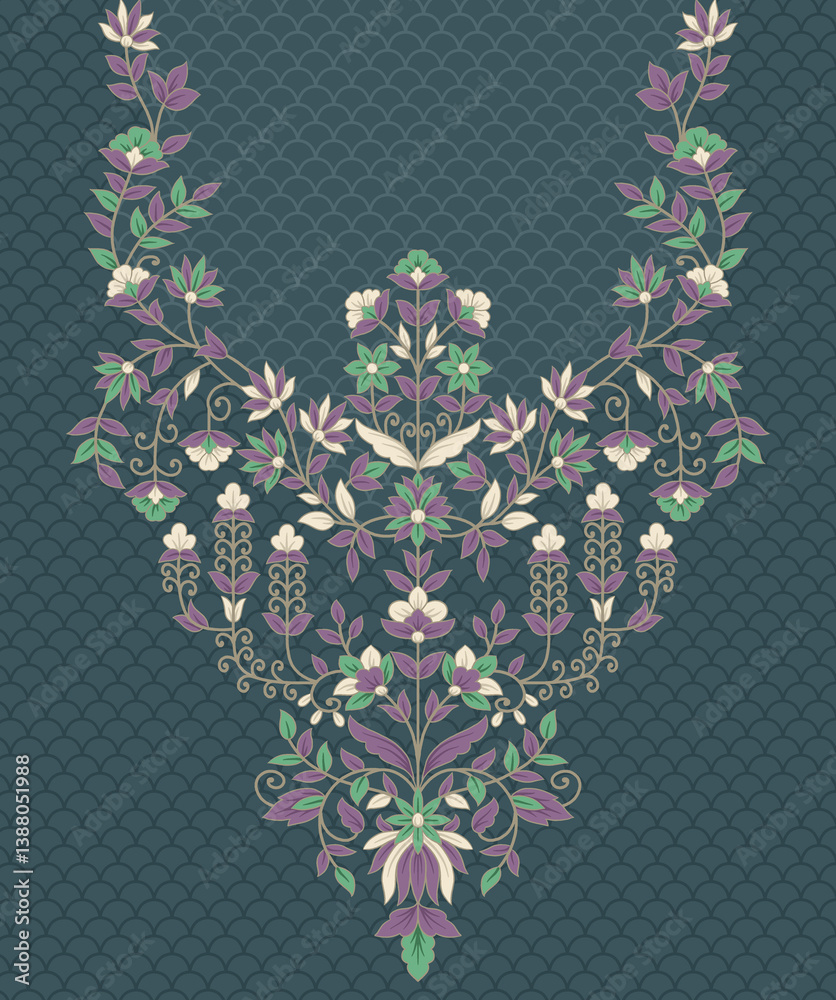 vintage floral frame with heart
