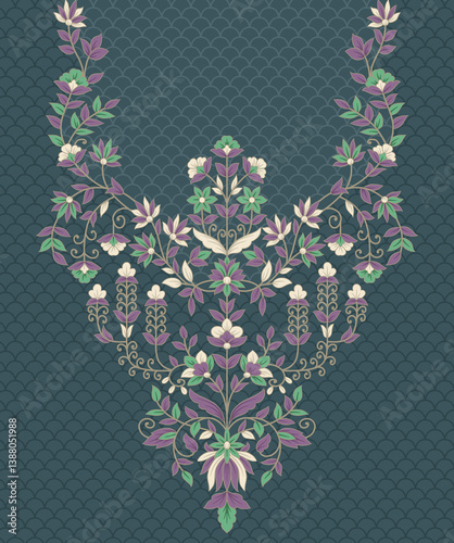 Obraz na płótnie vintage floral frame with heart w salonie