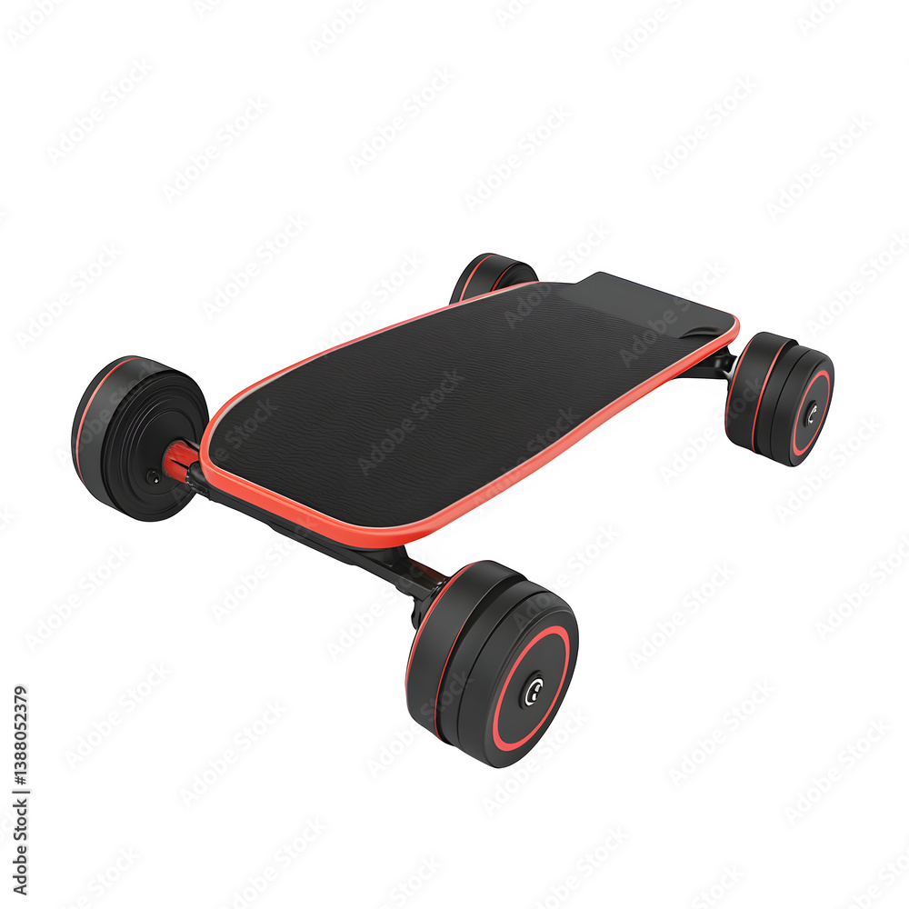 Naklejka premium Portable electric skateboard isolated on white background