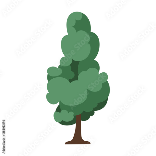 Cartoon Style Green Trees Collection