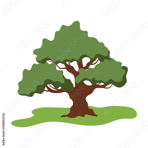 Cartoon Style Green Trees Collection