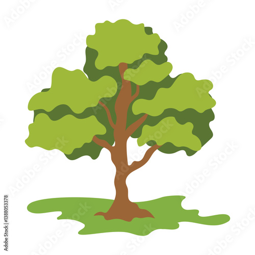 Cartoon Style Green Trees Collection