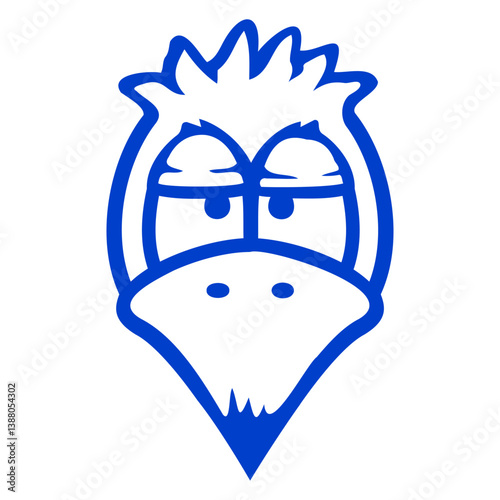 Bird looks funny annoyed tired angry frustrated Isolated Vector Graphic Design Illustration
