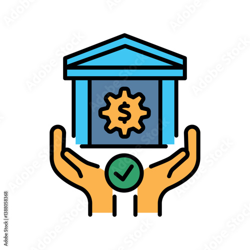 monetary policy color flat icon for digital and print projects.