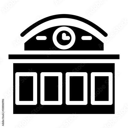 Train Station line icon