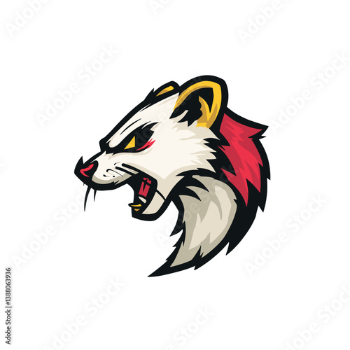 Vector logo featuring a fierce weasel design on a white background suitable for esports branding and tournaments