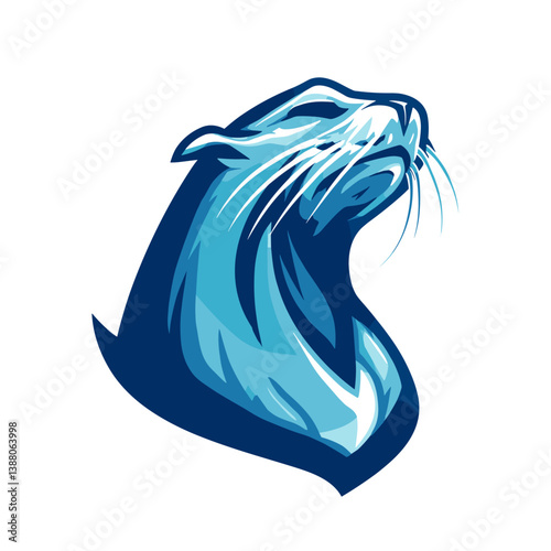 Esports vector logo featuring a stylized sea lion design with a clean white background