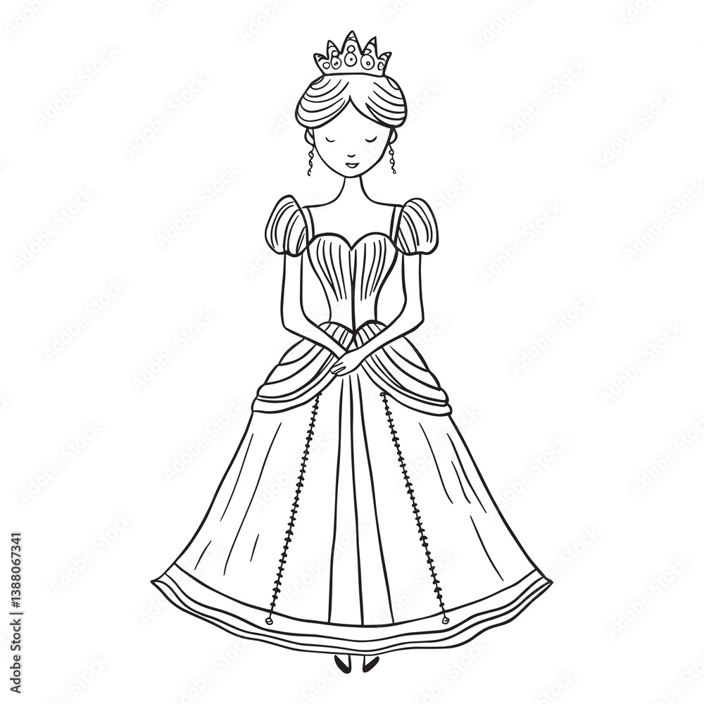 Fototapeta premium Fairy Coloring book pages Design for children. Hand-drawn angel patterns.