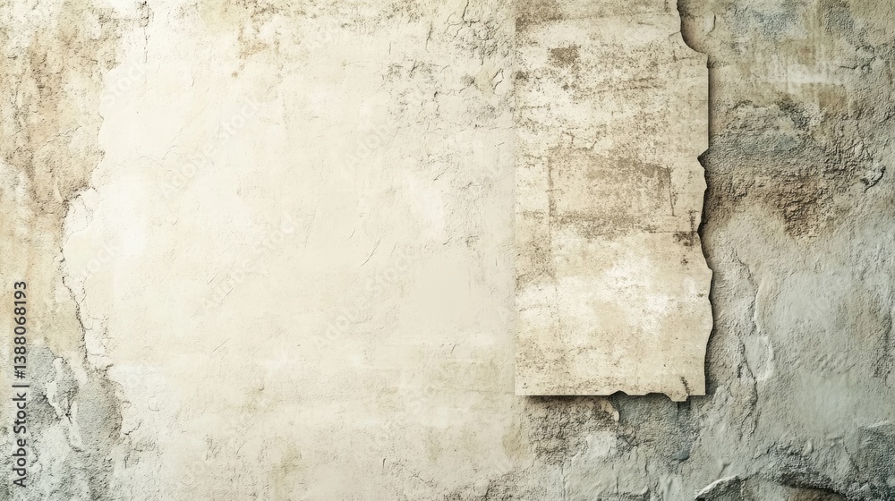 Obraz premium Aged, textured wall with a piece of paper