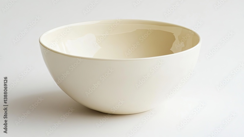 Classic off-white cream with a glossy surface in a simple white bowl. Classic off-white cream with a glossy surface in a simple white bowl.