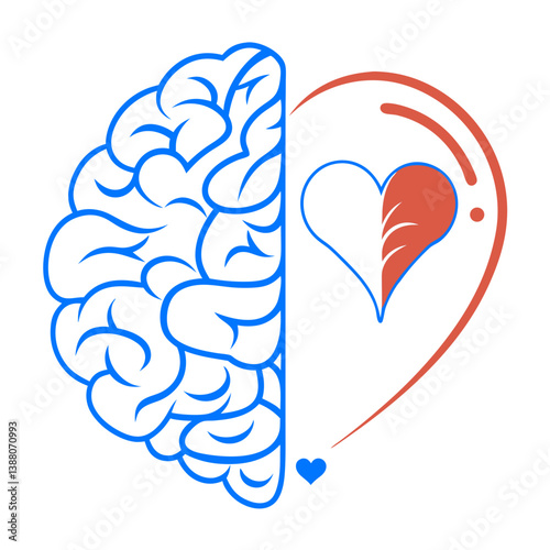 Broken heart with brain – emotional trauma and heartbreak concept