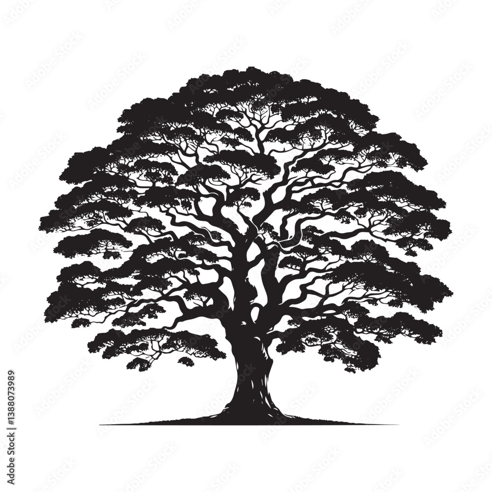 Fototapeta premium Maple Tree Vector Silhouette: A Beautiful and Detailed Illustration of Nature’s Iconic Leaf and Majestic Branches.