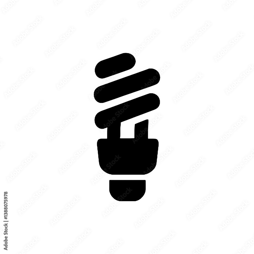 Energy saving light bulb icon – minimalist black silhouette Energy saving light bulb icon – minimalist black silhouette