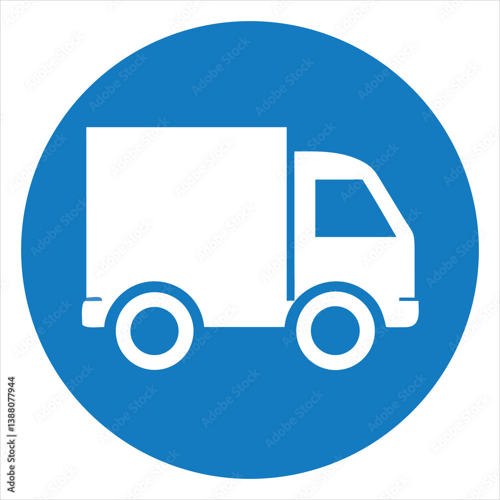 Delivery Parking Zone Icon with Side Truck and Package Symbol in Bold Circle for Traffic Signage
Delivery Parking Zone Icon with Side Truck and Package Symbol in Bold Circle for Traffic Signage
