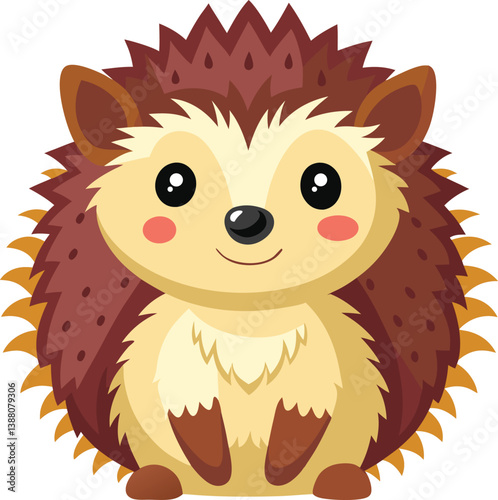 vector-illustration-of-cute-hedgehog-isolated