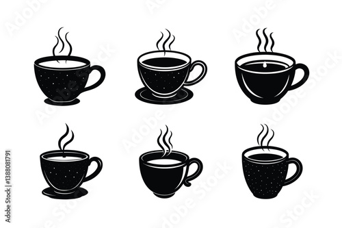 cup tea coffee moment vector art silhouette