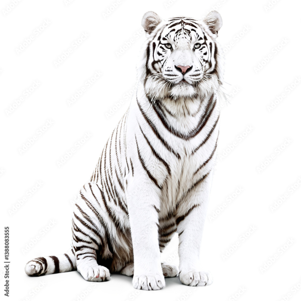 Fototapeta premium white tiger isolated on transparent background