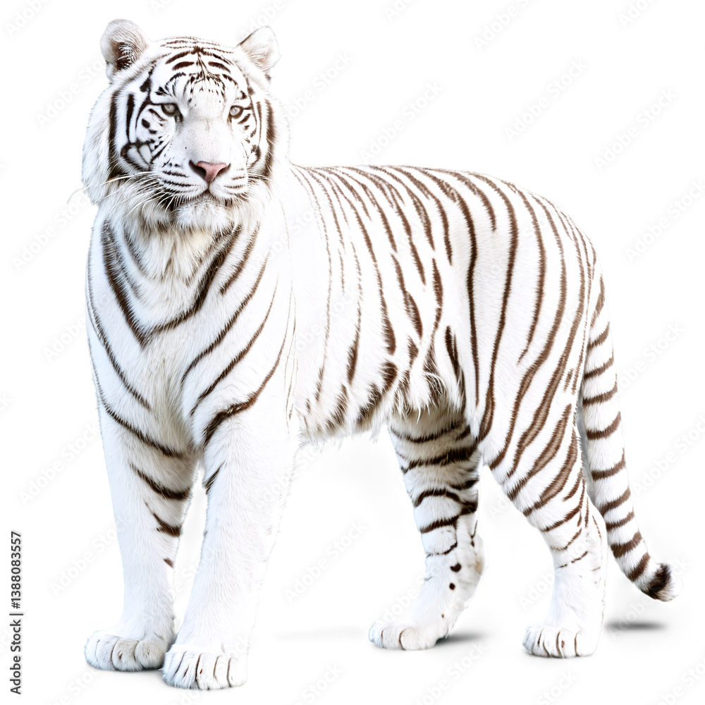 Naklejka premium white tiger isolated on transparent background