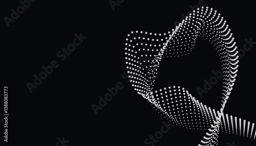 White dot mesh forming organic loop on black