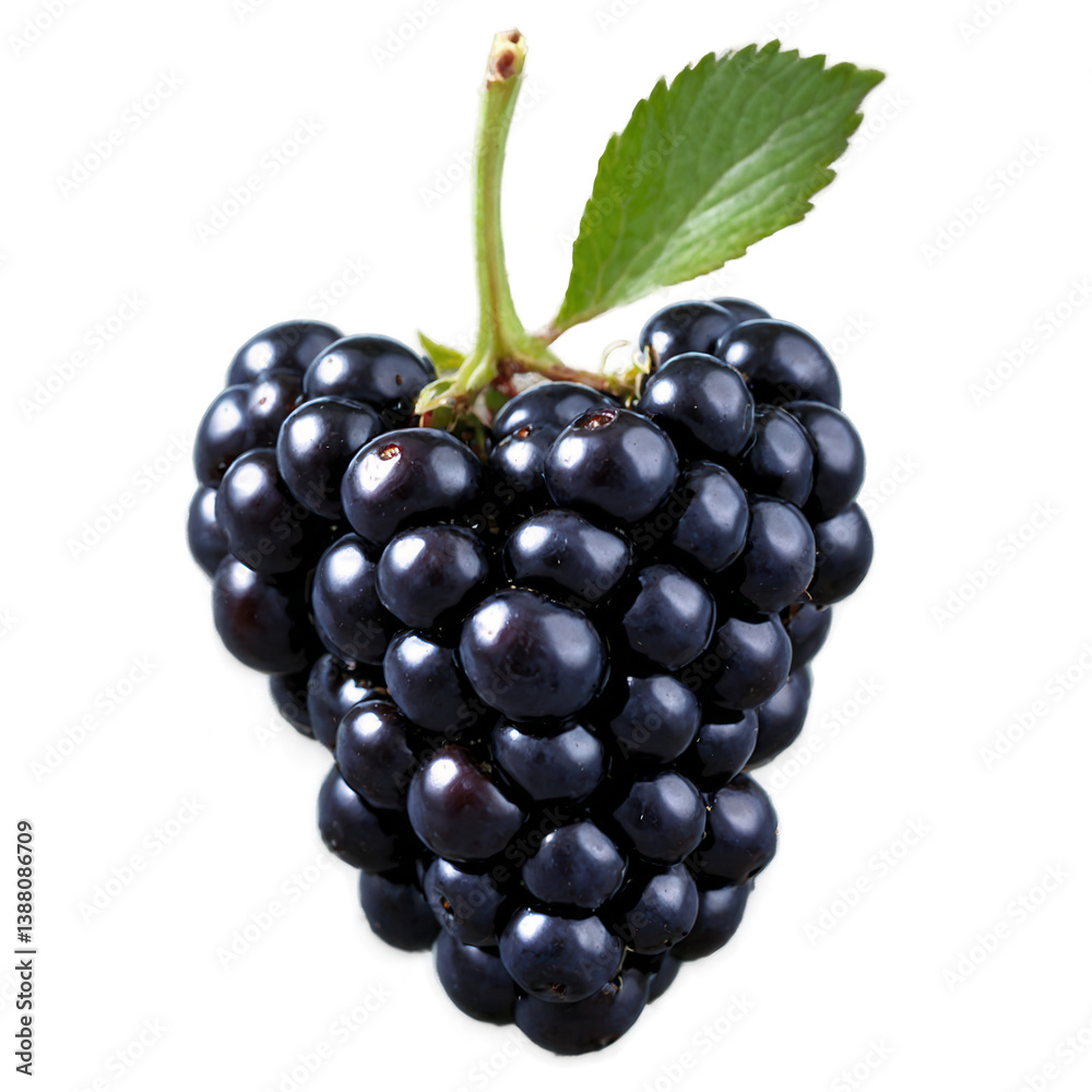 Fototapeta premium Fresh isolated blackberries on a white background