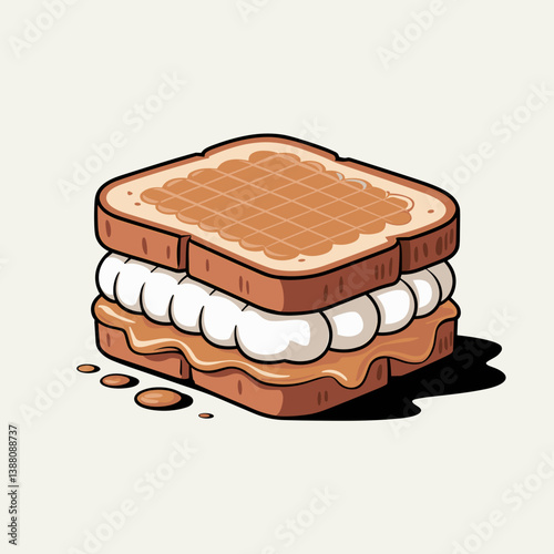 Classic Fluffernutter Sandwich with Peanut Butter & Marshmallow