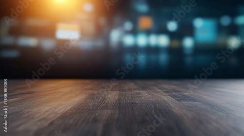 A warm, wooden table surface with a softly blurred, illuminated background suggesting a cozy ambiance.