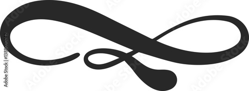 Swoosh line. Hand-drawn squiggle stroke. Swirl swish and swash element. Calligraphic curly scribble. Wavy elegant decorative shape. Graphic scroll