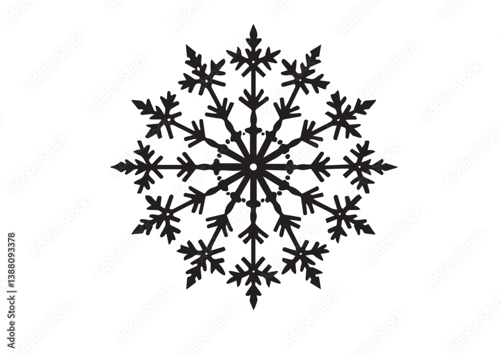 Snowflakes silhouette vector, snowflake Design