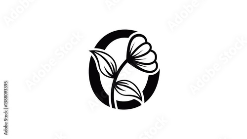 Line Art Letters. Continuous one line drawing with flower lines Vector illustration. looping video