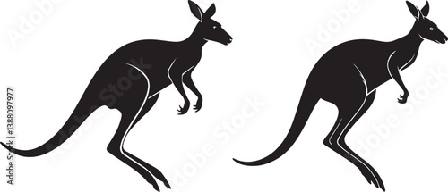  "Stylized Kangaroo Vector Illustration"
