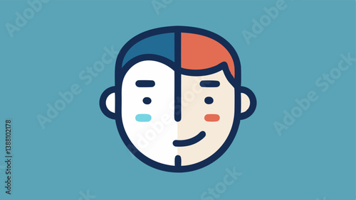 Minimalist Face Icons Simple face icons with fewer lines and textures ed together on one side and gradually becoming smoother and clearer on the other side symbolizing the effects