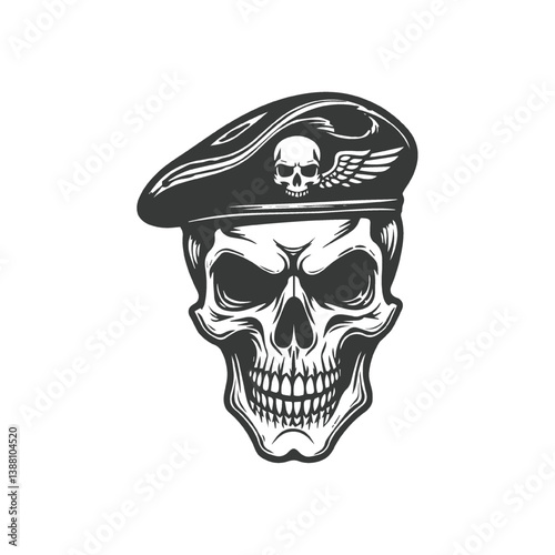 Skull with a cap